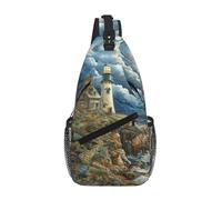 MGGAklp The Seaside Lighthouse Print Cross Chest Bag Diagonally Men Women Lightweight Waterproof Chest Shoulder Bag