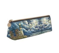 MGGAklp The Seaside Lighthouse Print Pencil Case with Zipper Office Stationery Organizer and Travel for Women Men
