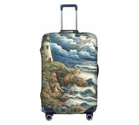 MGGAklp The Seaside Lighthouse Print Washable Stretch Suitcase Protector Anti Scratch Travel Suitcase Cover for Adult