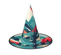 MGGAklp Travel Mountain Scenery Print Party Hat Halloween Carnival Witches Hats For Themed Parties Holiday Decor