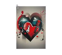 MGGAklp Treble Love And Music Print Golf Towel With Clip Absorbent Water Quick Dry Microfiber Golf Accessory