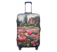MGGAklp Tulip Garden Print Washable Stretch Suitcase Protector Anti Scratch Travel Suitcase Cover for Adult
