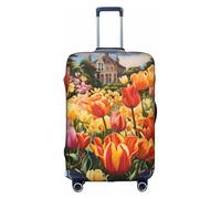 MGGAklp Tulip Garden Print Washable Stretch Suitcase Protector Anti Scratch Travel Suitcase Cover for Adult