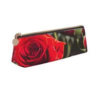 MGGAklp Wine and Red Rose Print Pencil Case with Zipper Office Stationery Organizer and Travel for Women Men