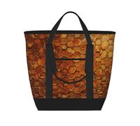 MGGAklp Wine Cork Print Large Capacity Insulated Tote Bag With Zipper For Work, Picnic, And Travel