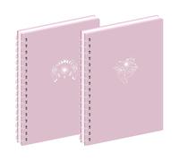 MGGAO 2 Pack Spiral Notebook, A4 Aesthetic Notebooks for Women, College Ruled Notebook, 160 Pages, Office School Supplies Gifts