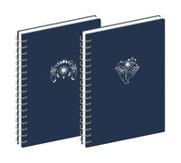 MGGAO 2 Pack Spiral Notebook, A4 Aesthetic Notebooks for Women, College Ruled Notebook, 160 Pages, Office School Supplies Gifts