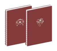 MGGAO 2 Pack Spiral Notebook, A4 Aesthetic Notebooks for Women, College Ruled Notebook, 160 Pages, Office School Supplies Gifts
