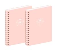 MGGAO 2 Pack Spiral Notebook, B5 Aesthetic Notebooks for Women, College Ruled Notebook, 160 Pages, Office School Supplies Gifts