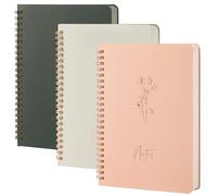 MGGAO 3 Pcs Spiral Notebooks for Women, Aesthetic College Ruled Journal