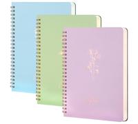 MGGAO 3 Pcs Spiral Notebooks for Women, Aesthetic College Ruled Journal