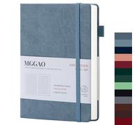MGGAO A5 Ruled Journal 100 GMS Lined Thick Paper with 188 Numbered Pages Premium Leather Hardcover Notebook for Personal Writing Study Office Travel Recording (Blue,Ruled)