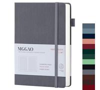 MGGAO A5 Ruled Journal 100 GMS Lined Thick Paper with 188 Numbered Pages Premium Leather Hardcover Notebook for Personal Writing Study Office Travel Recording (Striped Grey,Ruled)