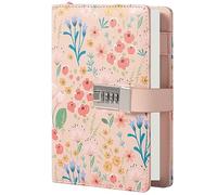 MGGAO Diary With Lock, Locked Journal for Women Girls, Refillable Water-Proof PU Leather Journal with 224 Lined Paper, B6 Secret Personal Daily Journal, Stylish Silver Locking Diary