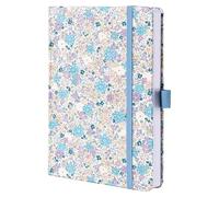 MGGAO Lined Journal Notebook, A5 Fabric Journal for Women Girls, Cute Floral Journals for Writing, College Ruled Notebook with 192 Numbered Pages, 100 GSM Thick Paper, 2 Ribbons