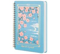 MGGAO Spiral Notebook for Women, Durable A5 Leather Hardcover Notebooks, 140 Lined Pages, Cute Notebooks for Perfect Supplies at School, 15.5 x 21cm