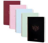 MGGAO Spiral Notebook/Journal, 5 Pcs A5 Design Journals, A5 Size Thick 100gsm Paper, 8mm College Ruled journals, Spiral Journals for Study and Notes