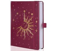 MGGAO Sun & Moon Dot Journals for Women Men, A5 Dotted Hardcover Notebooks for Writing for Work, Travel, School, 190 Numbered Pages, 14.7 x 21.4 cm