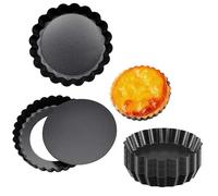 MGGi 4 Inch Egg Tart Molds with Removable Bottom, 12 Packs EggTart Mold, Non-Stick Pan Carbon Steel Egg Tart Molds, Muffin Cupcake Pudding Baking Cup Maker - for Pies, Chinese Tart, Cakes