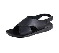 MGGMOKAY Men's Across Sandals Casual Summer Beach Sandals for Men,Black,10
