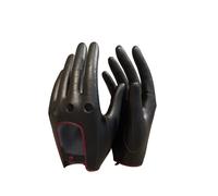 MGGMOKAY Women's Leather Driving Gloves Touchscreen Unlined Motorcycle Riding Gloves,BlackRed,XL