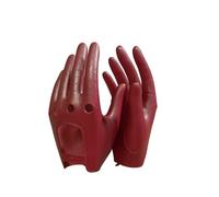 MGGMOKAY Women's Leather Driving Gloves Touchscreen Unlined Motorcycle Riding Gloves,Red,XL