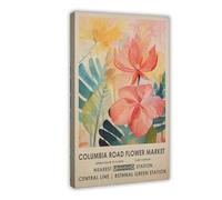 MGHDGD Columbia Road Flower Market,tropical Botanical Art Canvas Poster Wall Art Decor Print Picture Paintings for Living Room Bedroom Decoration 20x30inch(50x75cm)