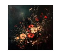 MGHDGD Dark Flower Painting, Moody Floral Art Canvas Poster Wall Art Decor Print Picture Paintings for Living Room Bedroom Decoration 20x20inch(50x50cm)