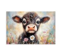 MGHDGD Highland Cow Baby Painting Poster Canvas Poster Wall Art Decor Print Picture Paintings for Living Room Bedroom Decoration 08x12inch(20x30cm)