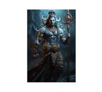 MGHDGD Hindu God Shiva Art Canvas Poster Wall Art Decor Print Picture Paintings for Living Room Bedroom Decoration 08x12inch(20x30cm)