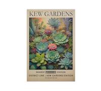 MGHDGD Kew Gardens, Vintage Succulent Botanical Art Canvas Poster Wall Art Decor Print Picture Paintings for Living Room Bedroom Decoration 12x18inch(30x45cm)