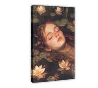 MGHDGD Ophelia Drowning Art, Dark Academia Aesthetic Canvas Poster Wall Art Decor Print Picture Paintings for Living Room Bedroom Decoration 08x12inch(20x30cm)