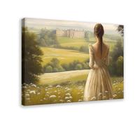 MGHDGD Pride And Prejudice Art, Elizabeth Bennet Pemberley Estate Painting Canvas Poster Bedroom Decor Landscape Office Room Decor Gift 16x24inch(40x60cm)