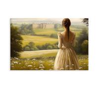 MGHDGD Pride And Prejudice Art, Elizabeth Bennet Pemberley Estate Painting Canvas Poster Wall Art Decor Print Picture Paintings for Living Room Bedroom Decoration 24x36inch(60x90cm)