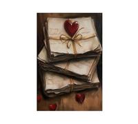 MGHDGD Romantic Vintage Love Letters, Dark Academia Canvas Poster Bedroom Decor Landscape Office Room Decor Gift 24x36inch(60x90cm)