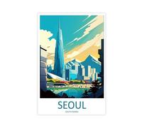 MGHDGD Seoul Travel Art Seoul Décor Canvas Poster Bedroom Decor Landscape Office Room Decor Gift 24x36inch(60x90cm)
