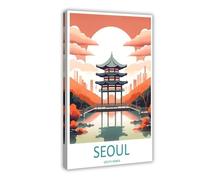 MGHDGD Seoul Travel Art South Korea Art Lover Gift (2) Canvas Poster Bedroom Decor Landscape Office Room Decor Gift 16x24inch(40x60cm)