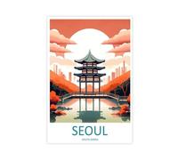 MGHDGD Seoul Travel Art South Korea Art Lover Gift (2) Canvas Poster Wall Art Decor Print Picture Paintings for Living Room Bedroom Decoration 20x30inch(50x75cm)