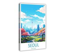 MGHDGD Seoul Travel Art South Korea Art Lover Gift (3) Canvas Poster Wall Art Decor Print Picture Paintings for Living Room Bedroom Decoration 12x18inch(30x45cm)