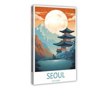MGHDGD Seoul Travel Art South Korea Art Lover Gift Canvas Poster Wall Art Decor Print Picture Paintings for Living Room Bedroom Decoration 12x18inch(30x45cm)