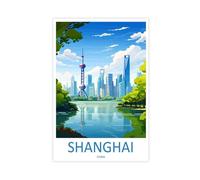 MGHDGD Shanghai Travel Art China Shanghai Art Gift (2) Canvas Poster Wall Art Decor Print Picture Paintings for Living Room Bedroom Decoration 12x18inch(30x45cm)