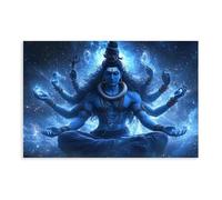MGHDGD Shiva Decor, Hindu God Shiva Art Canvas Poster Bedroom Decor Landscape Office Room Decor Gift 24x36inch(60x90cm)