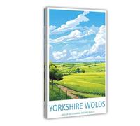 MGHDGD Yorkshire Wolds Travel Art Yorkshire Wolds Gift (2) Canvas Poster Bedroom Decor Landscape Office Room Decor Gift 08x12inch(20x30cm)