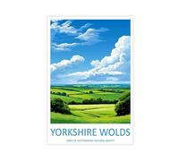 MGHDGD Yorkshire Wolds Travel Art Yorkshire Wolds Gift Canvas Poster Bedroom Decor Landscape Office Room Decor Gift 12x18inch(30x45cm)
