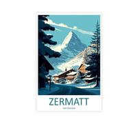MGHDGD Zermatt Travel Art Ski Art Lover Gift (2) Canvas Poster Wall Art Decor Print Picture Paintings for Living Room Bedroom Decoration 20x30inch(50x75cm)