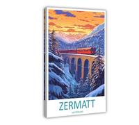 MGHDGD Zermatt Travel Zermatt Home Décor Zermatt Alps Art (2) Canvas Poster Bedroom Decor Landscape Office Room Decor Gift 20x30inch(50x75cm)