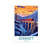 MGHDGD Zermatt Travel Zermatt Home Décor Zermatt Alps Art (2) Canvas Poster Wall Art Decor Print Picture Paintings for Living Room Bedroom Decoration 20x30inch(50x75cm)