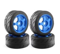 MGHGFYTAS Compatible With Arrma For Infraction For Limitless For Felony 1/7 RC Car Parts 4pcs 5-Spoke 100x42mm 42/100 Tire Tyre 17mm Wheel Hex Rc car wheels rims tires(Blue)