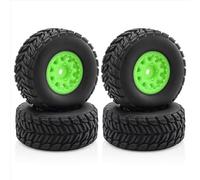 MGHGFYTAS Compatible With ARRMA For MOJAVE For GROM 1/14 RC Car Upgrade Parts Replacement Accessories WOWFU-4Pcs Wheels Rims With Tires Rc car wheels rims tires(Green)