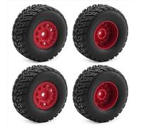 MGHGFYTAS Compatible With ARRMA For MOJAVE For GROM 1/14 RC Car Upgrade Parts Replacement Accessories WOWFU-4Pcs Wheels Rims With Tires Rc car wheels rims tires(Red)